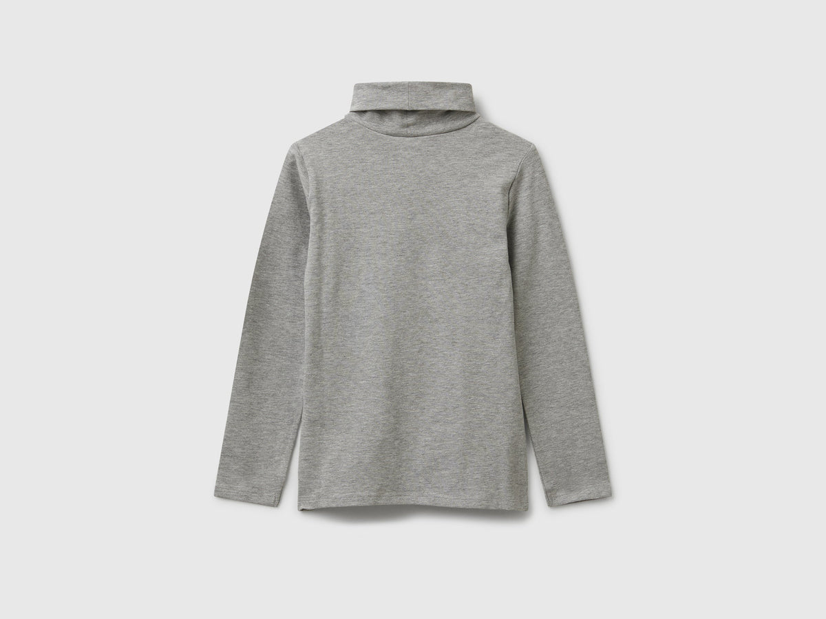 T-shirt stretch con collo alto