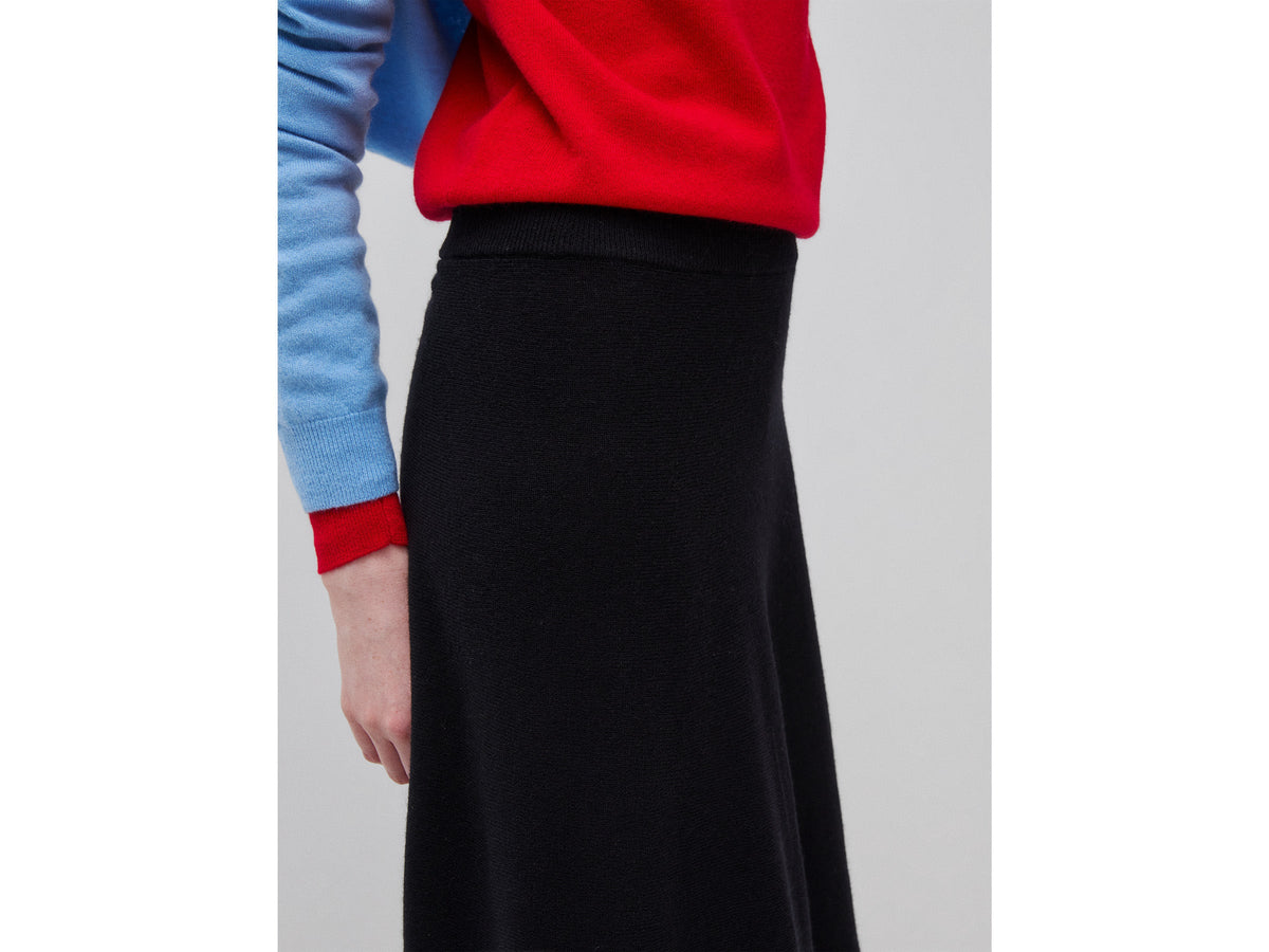 Gonna midi in maglia di misto lana