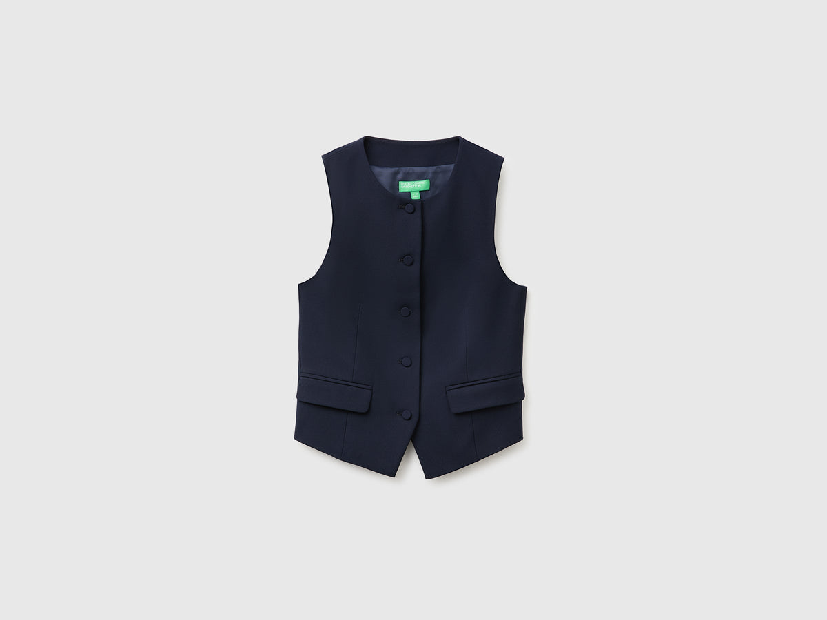Gilet girocollo con bottoni