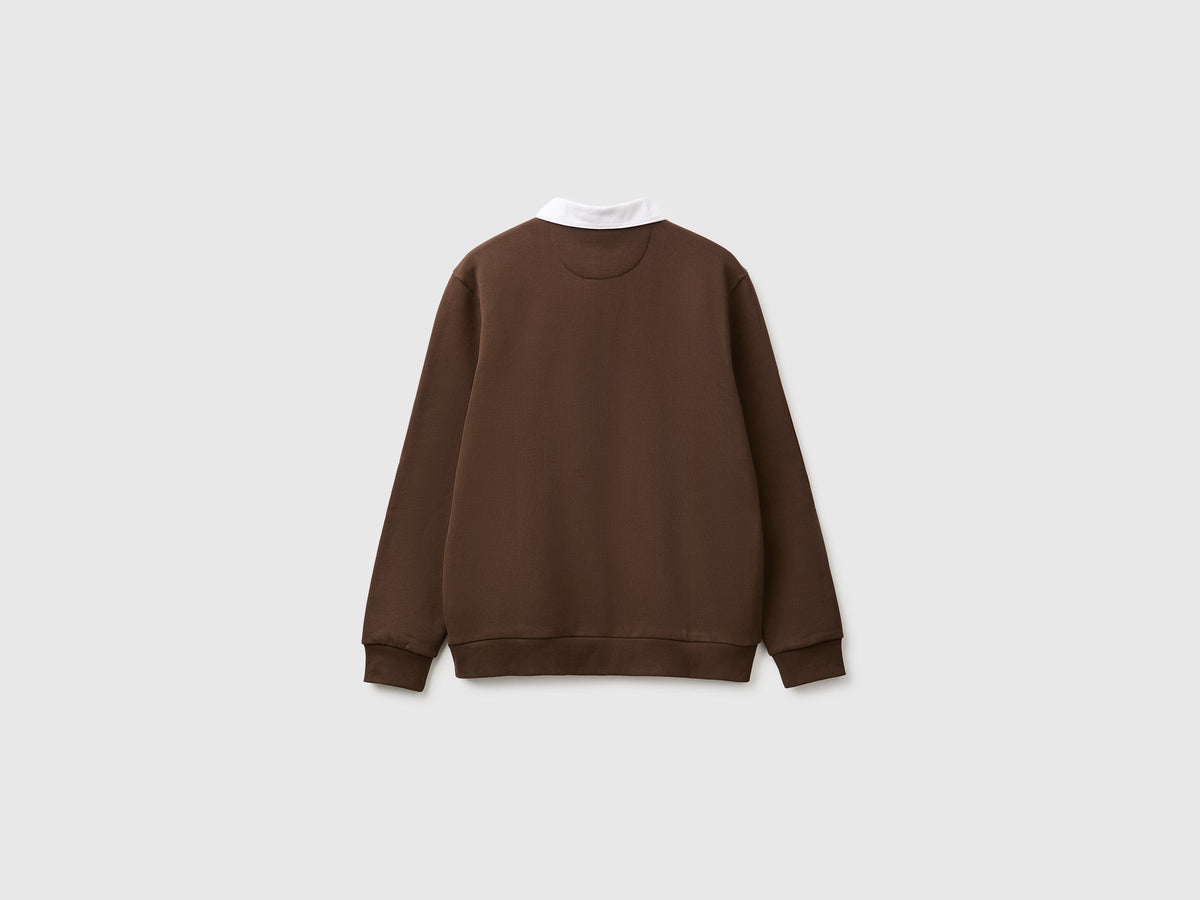 Polo in felpa con ricamo 100% cotone