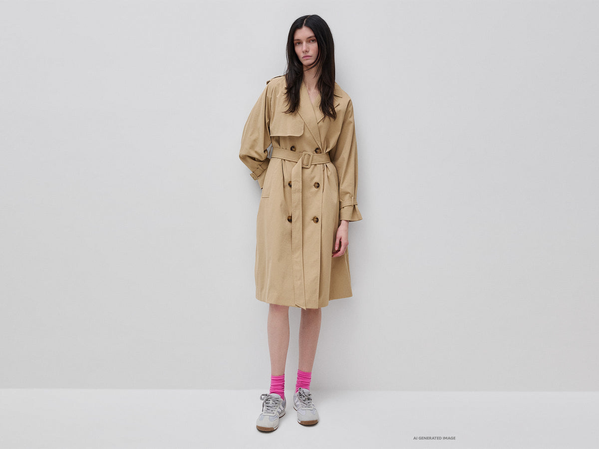 Trench doppiopetto con cintura