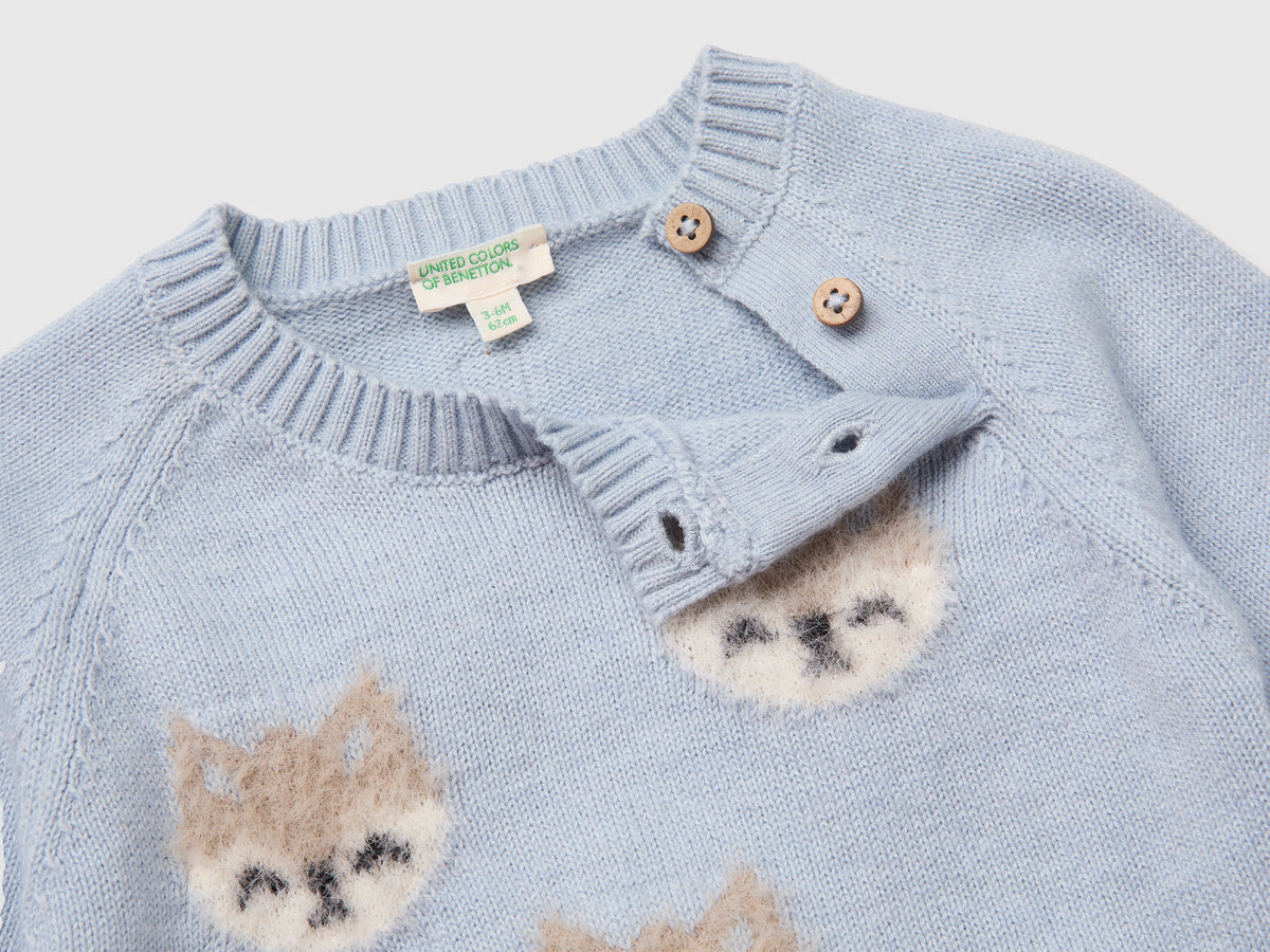 Maglia con intarsio animaletto