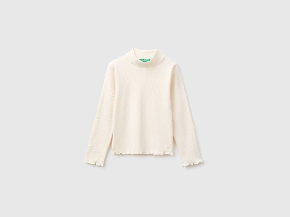 T-shirt lupetto in caldo misto cotone
