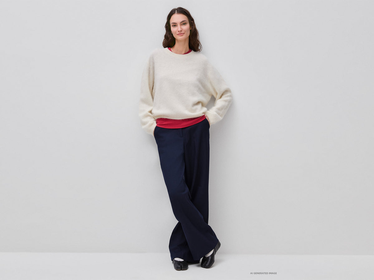Maglia over in lana, cashmere e seta