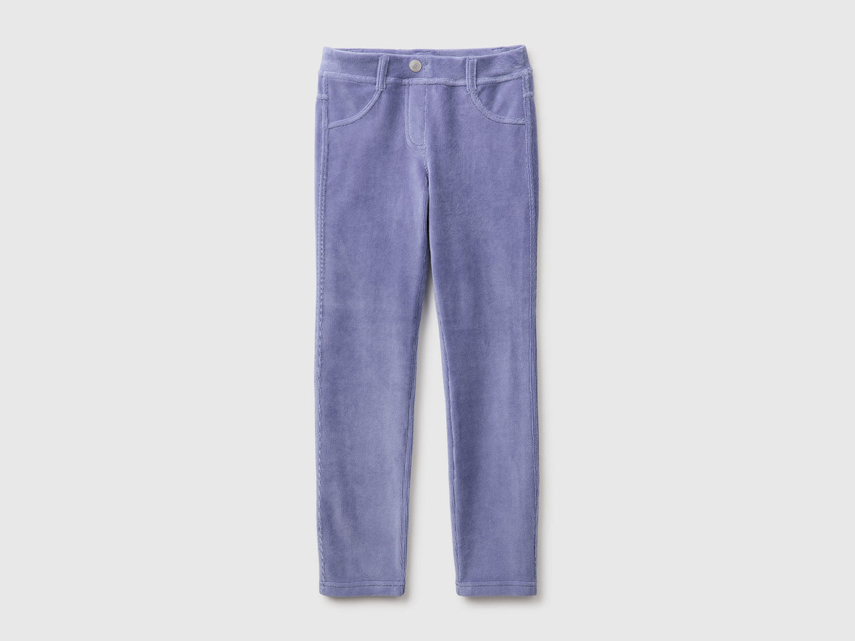 Pantaloni super skinny in ciniglia