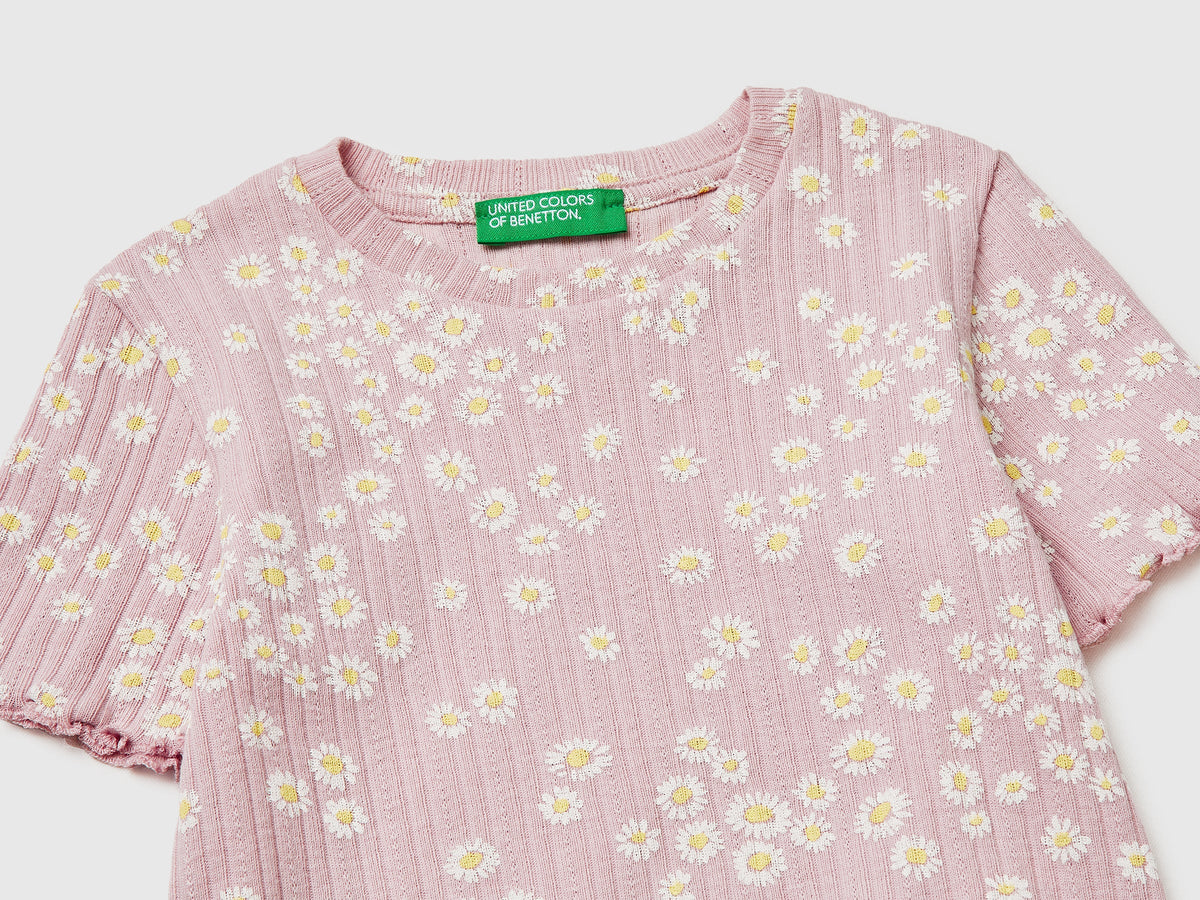 T-shirt stampata a costine