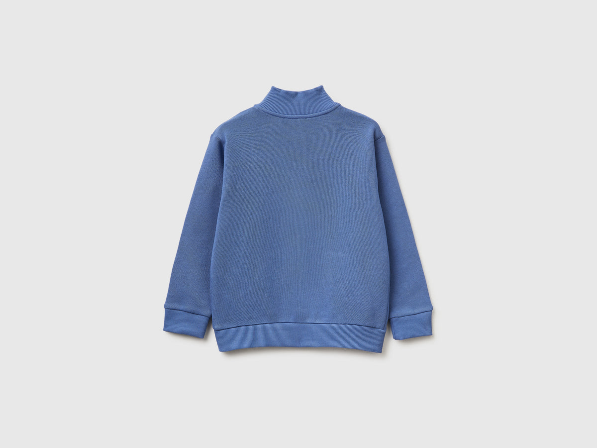 Felpa con zip in cotone bio