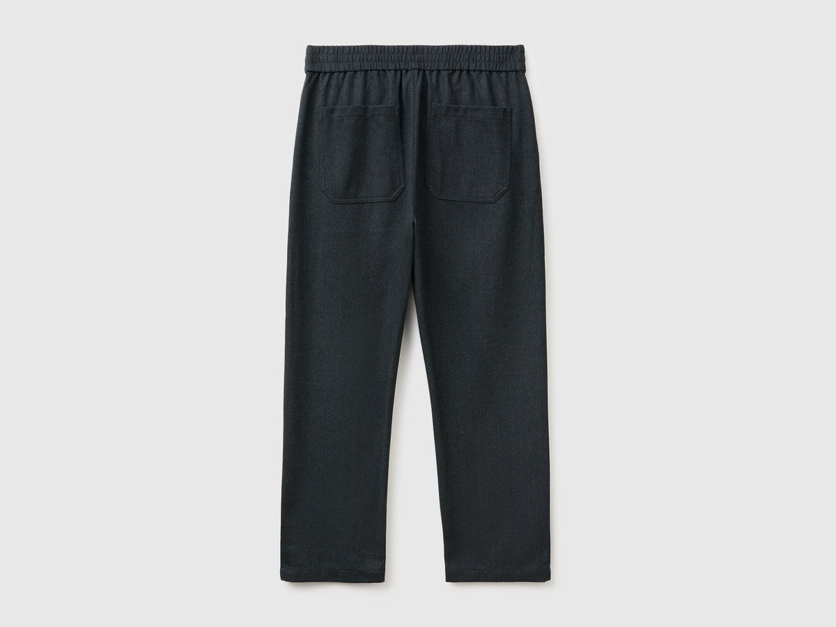 Joggers cropped in misto lana