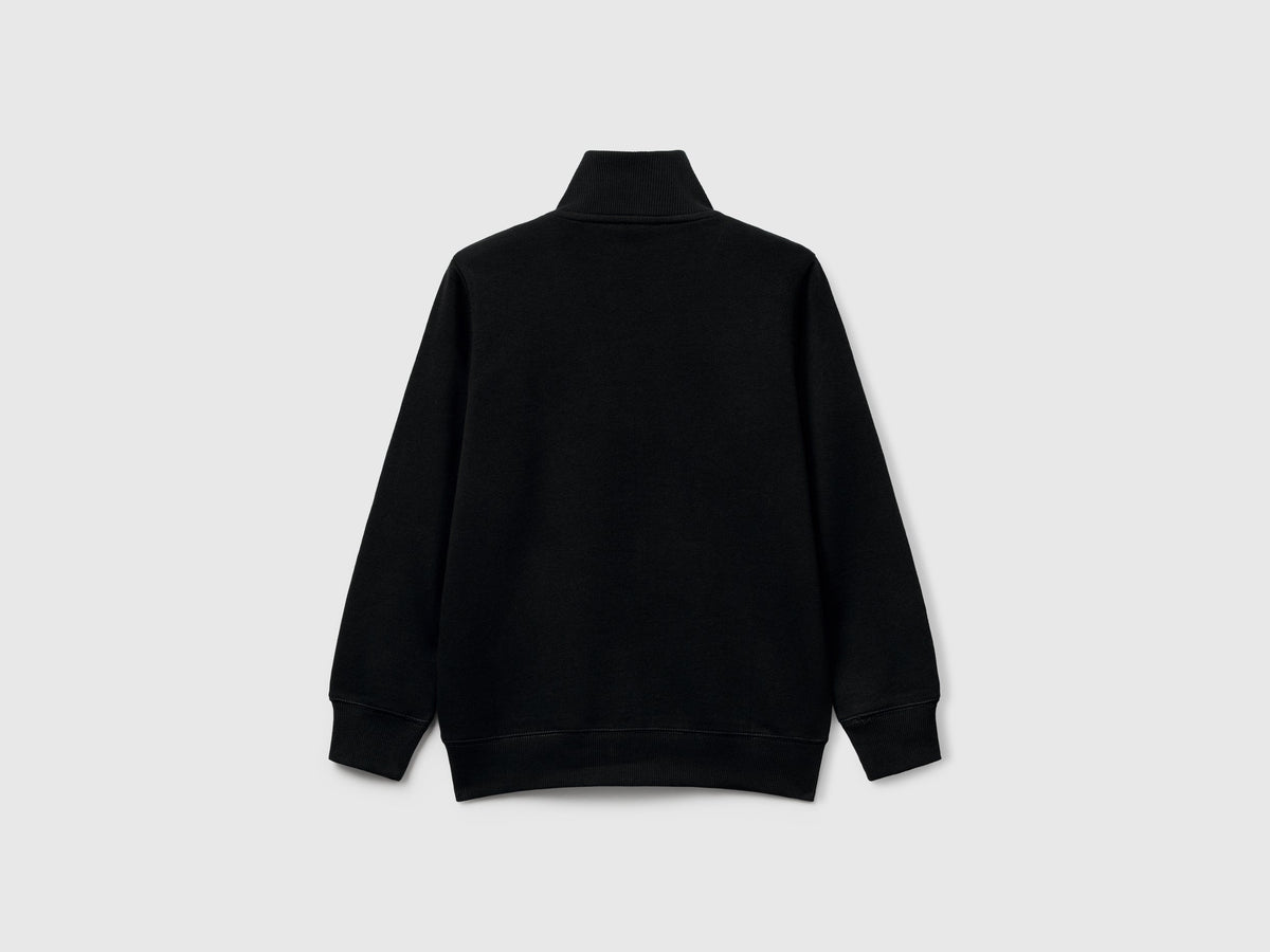 Felpa con zip in puro cotone