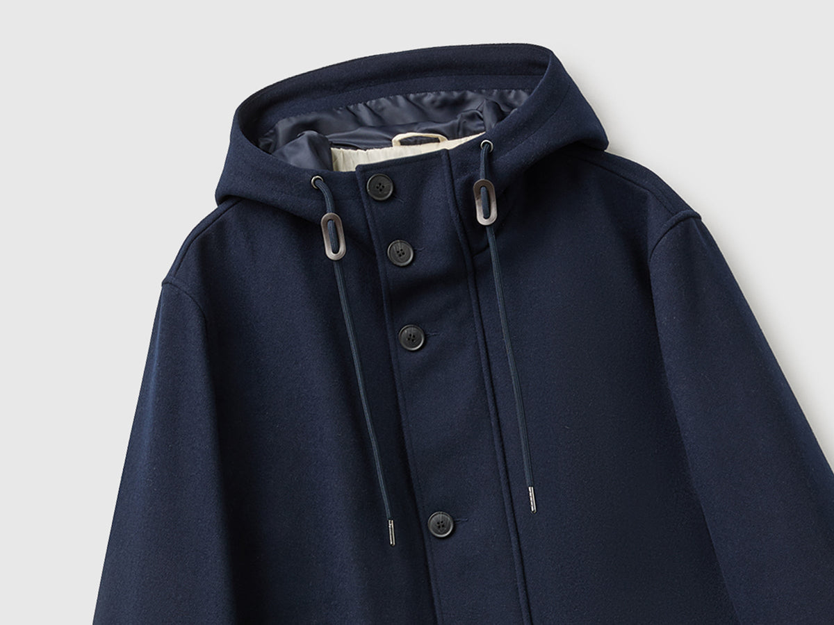 Parka in panno di misto lana