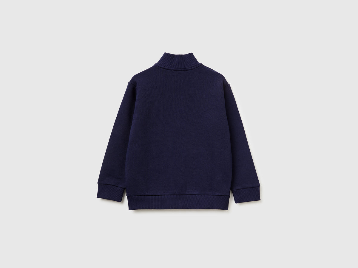 Felpa con zip in cotone bio
