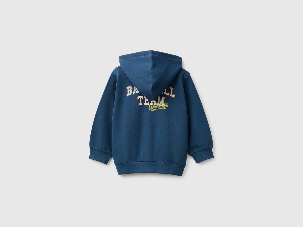 Felpa in cotone bio con cappuccio e stampe