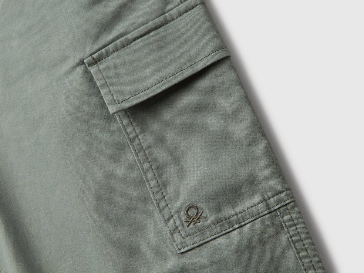Pantaloni parachute in cotone stretch