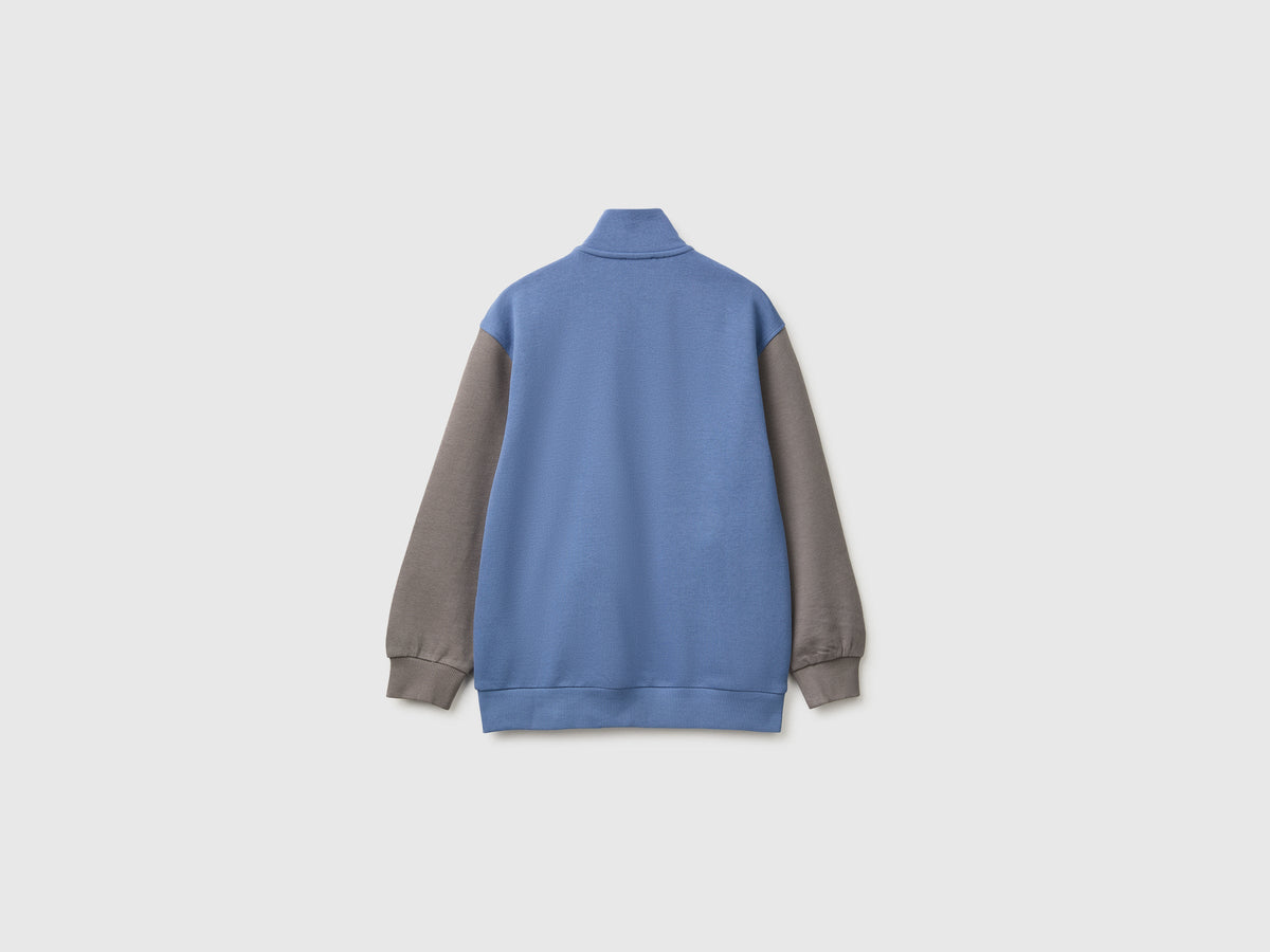 Felpa con zip 100% cotone