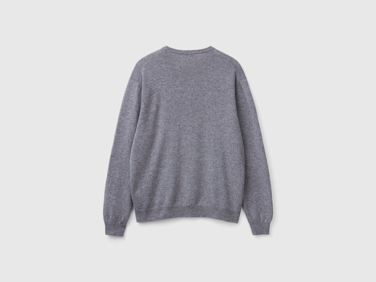 Maglia grigia in pura lana Merino