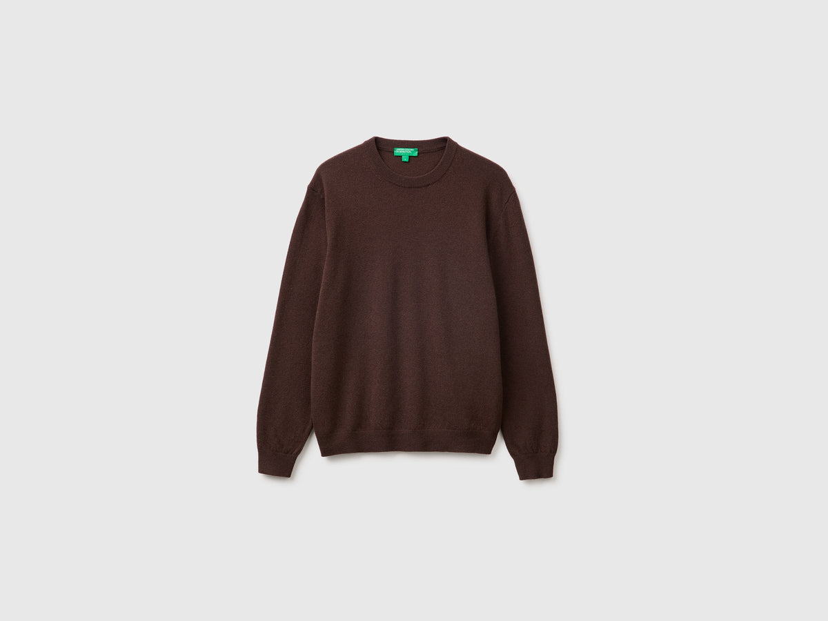 Maglia marrone testa di moro in pura lana Merino