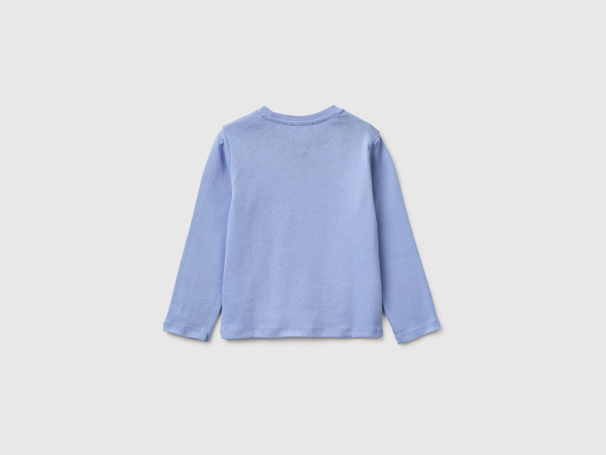 Maglietta con logo glitter in cotone bio