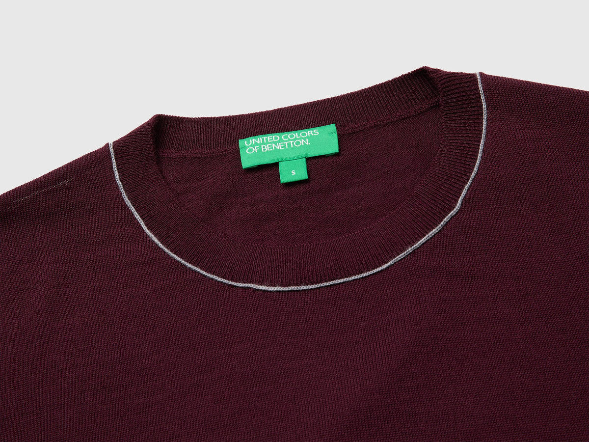 Maglia manica corta in pura lana Merino
