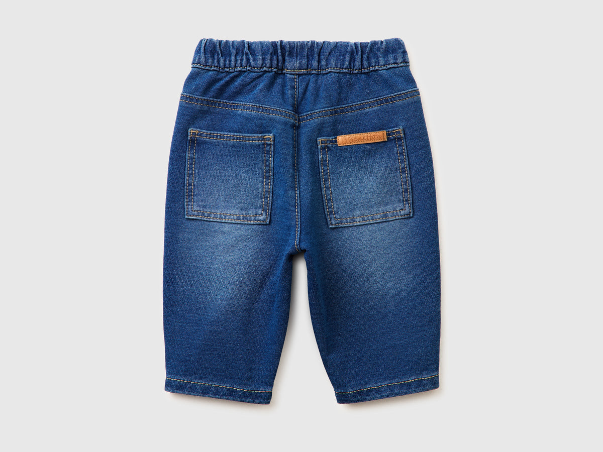 Jeans in felpa effetto denim