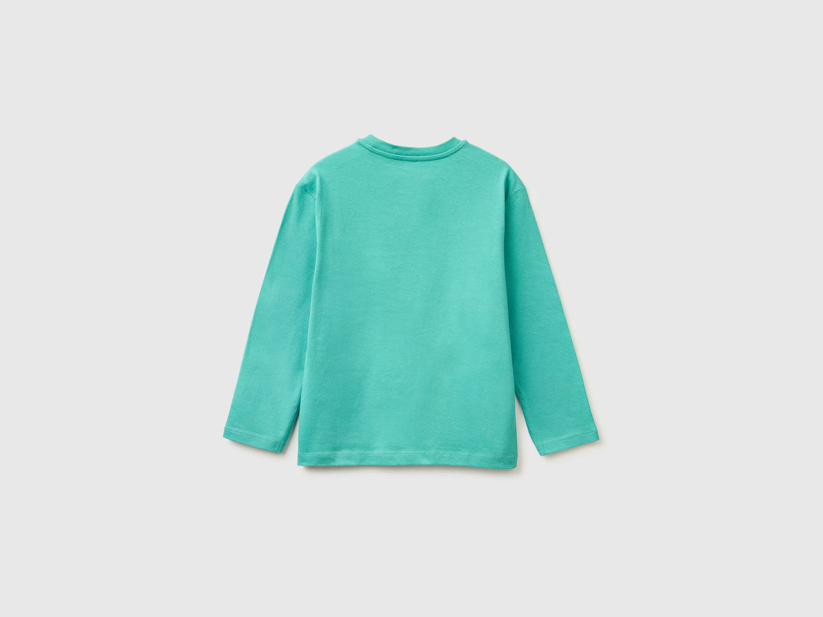 T-shirt con stampa logo in cotone bio