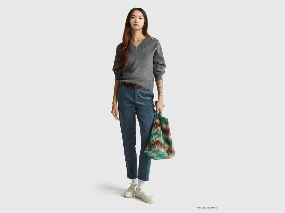 Chino in velluto elasticizzato