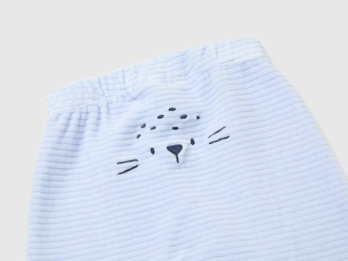 Pantaloni in ciniglia con ricamo