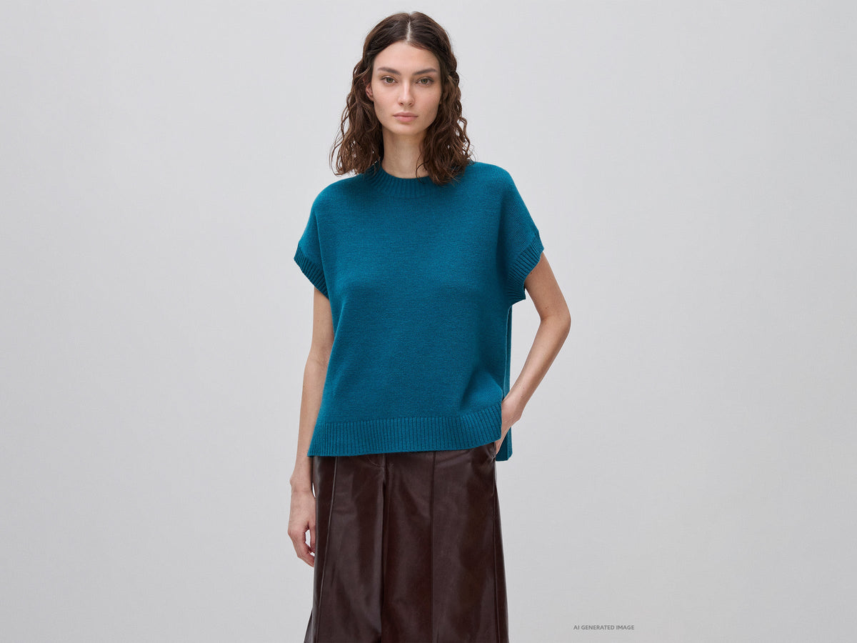 Gilet in maglia di misto lana