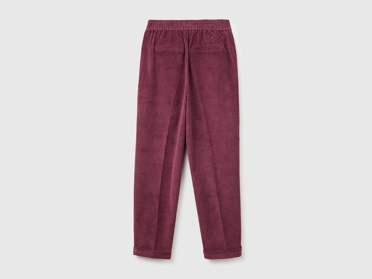 Chino in velluto con vita elasticizzata