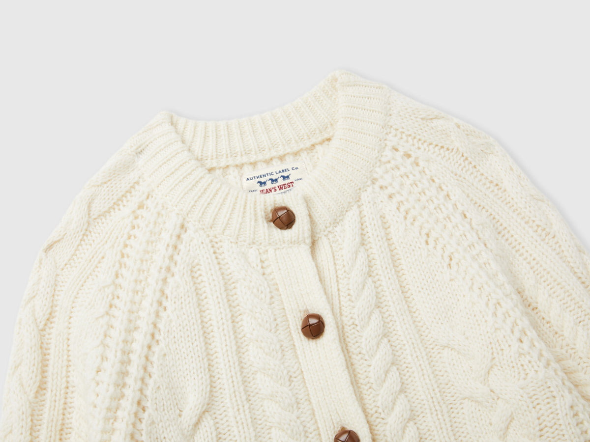 Cardigan a trecce 100% lana
