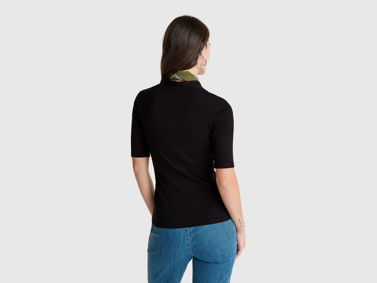 T-shirt slim fit in cotone a fibra lunga
