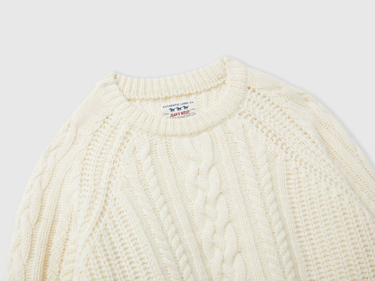 Maglia a trecce 100% lana