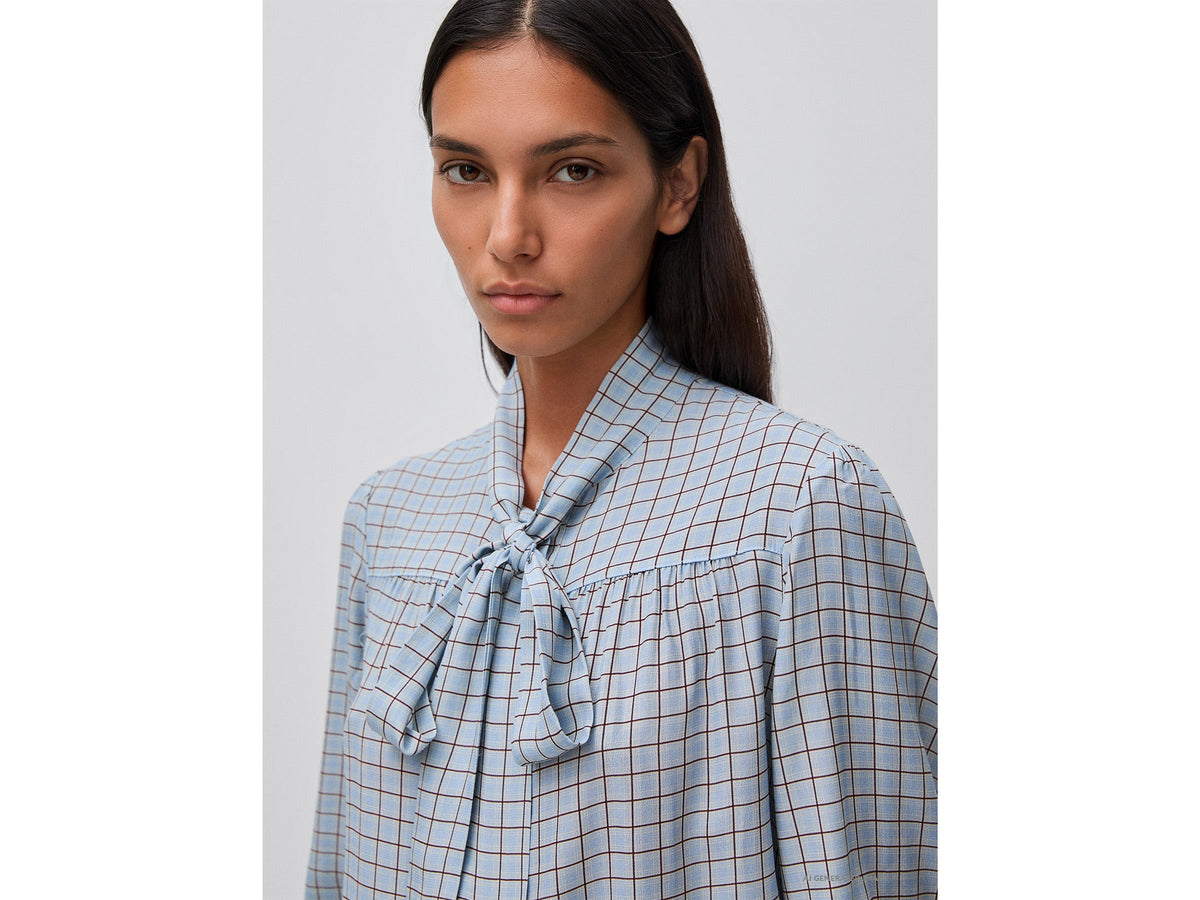 Blusa a quadretti vichy con fiocco