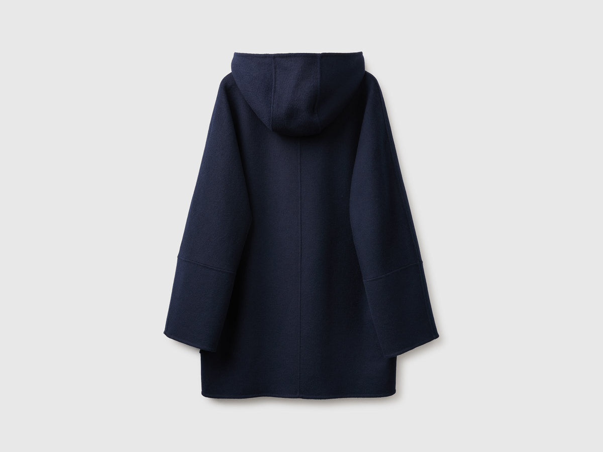 Cappotto doppiopetto con cappuccio