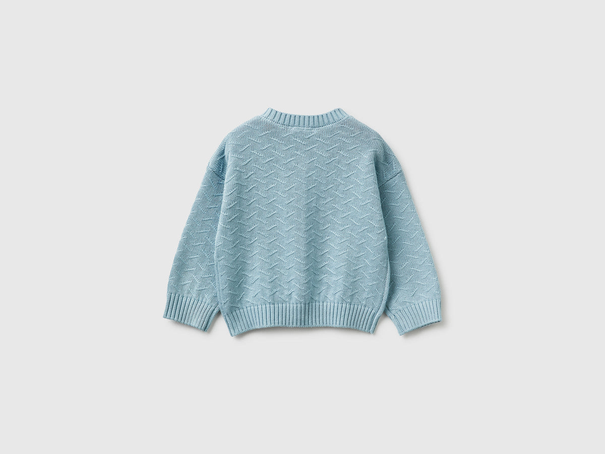 Cardigan girocollo in cotone bio