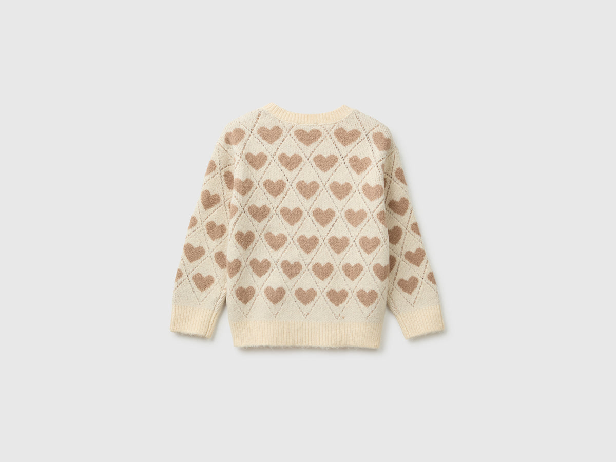 Maglia con intarsio cuori