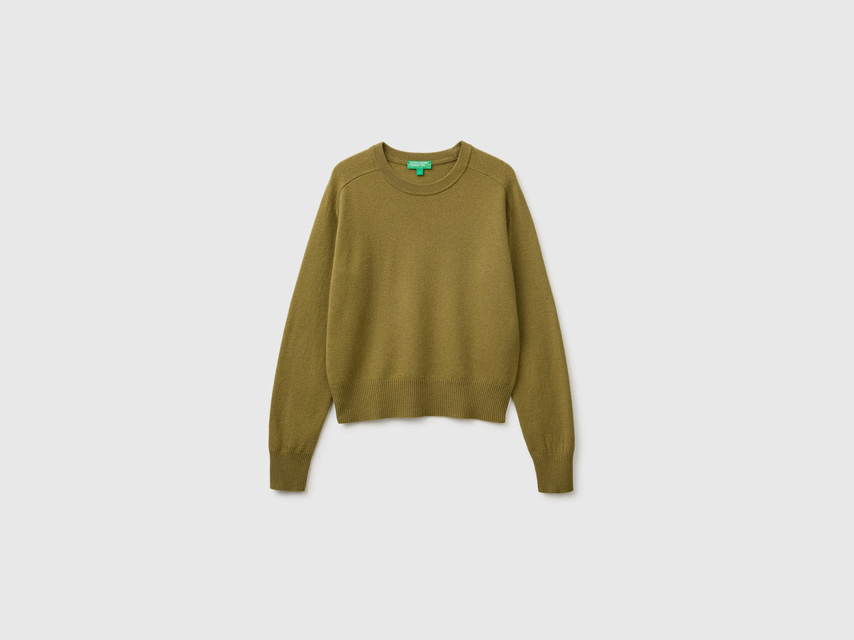Maglia girocollo in misto cashmere
