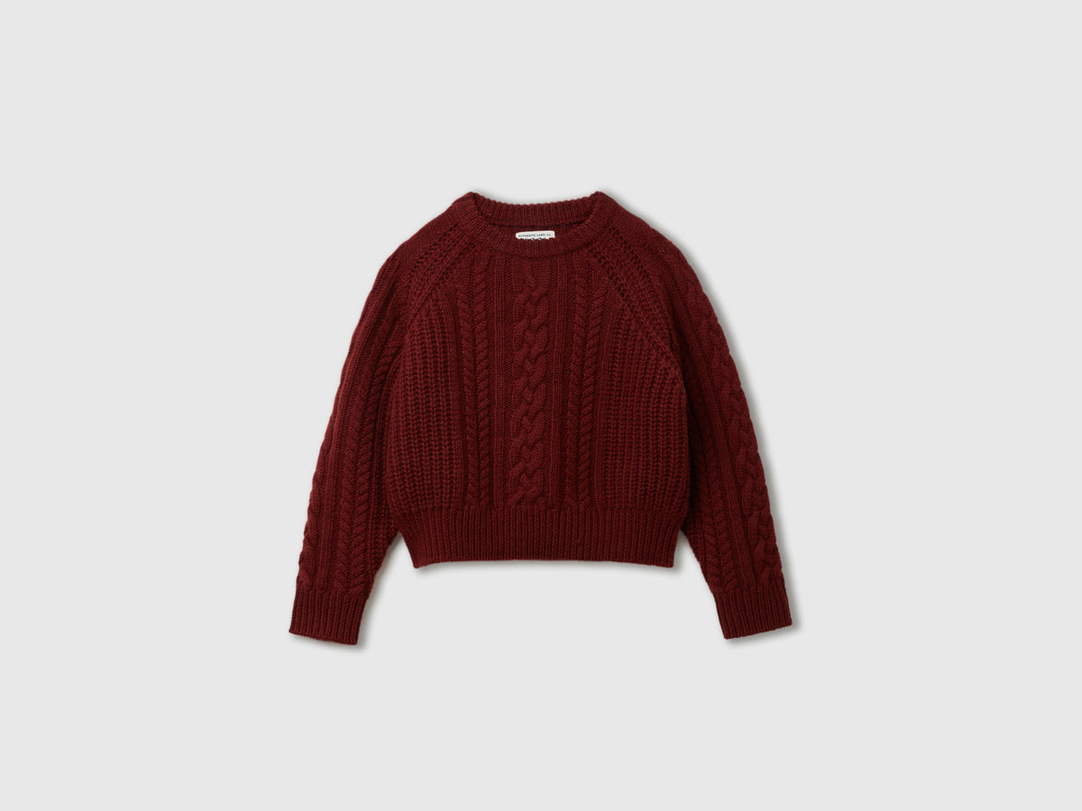 Maglia a trecce 100% lana