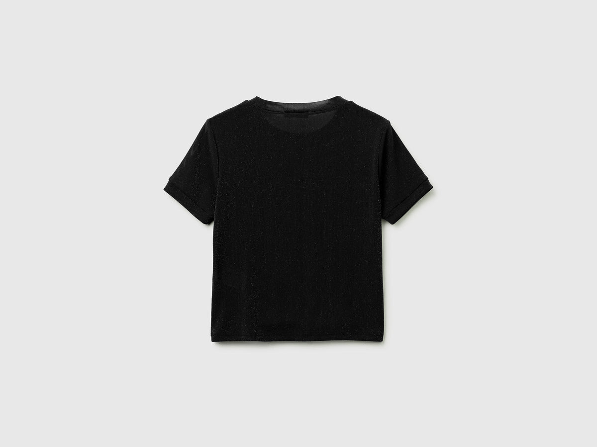 T-shirt con lurex manica corta