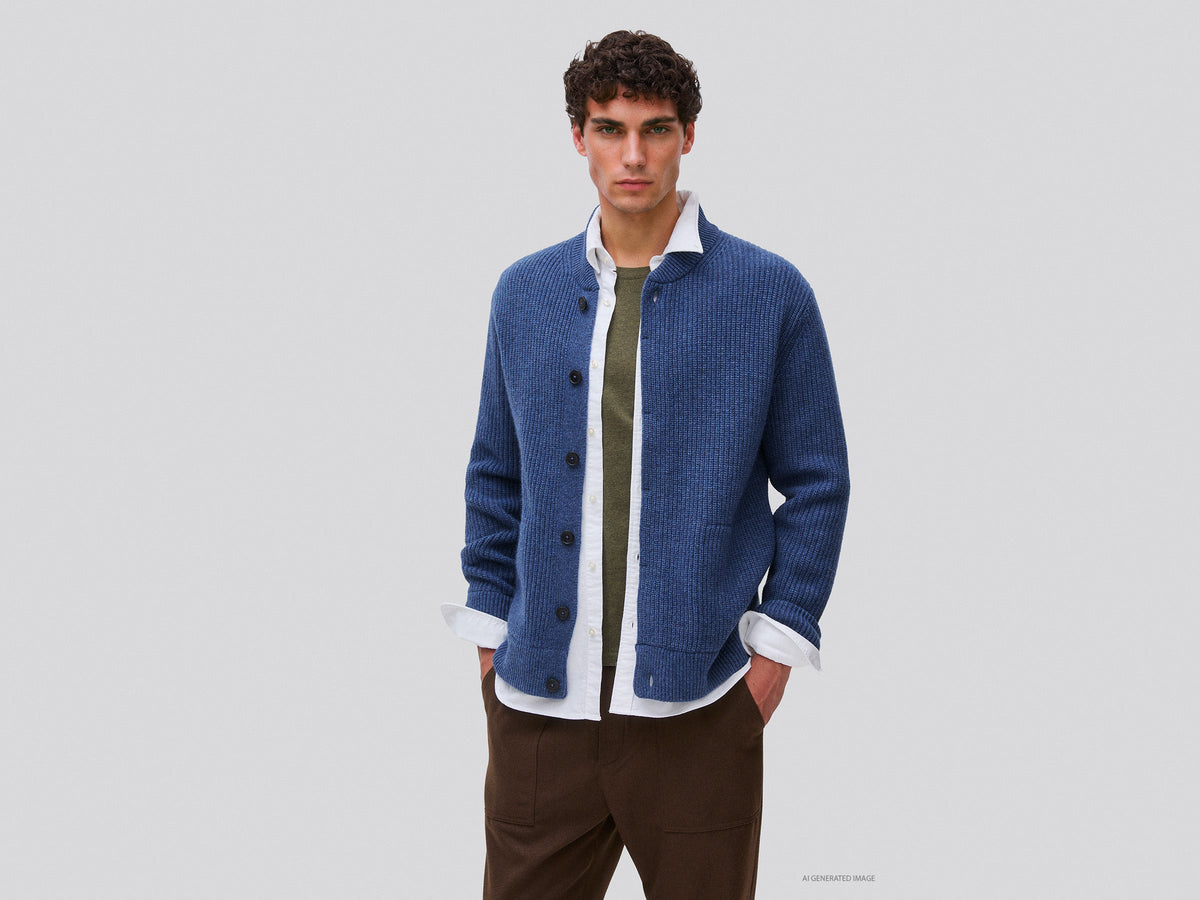 Bomber in maglia di misto lana