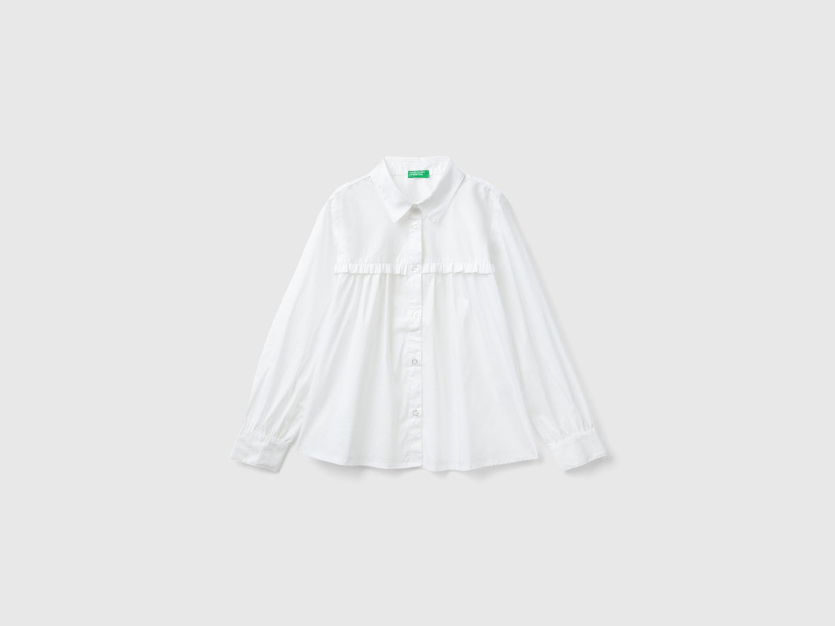 Camicia con rouches sul carré