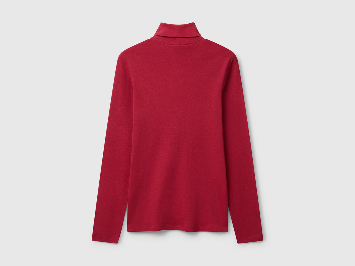 T-shirt a manica lunga con collo alto
