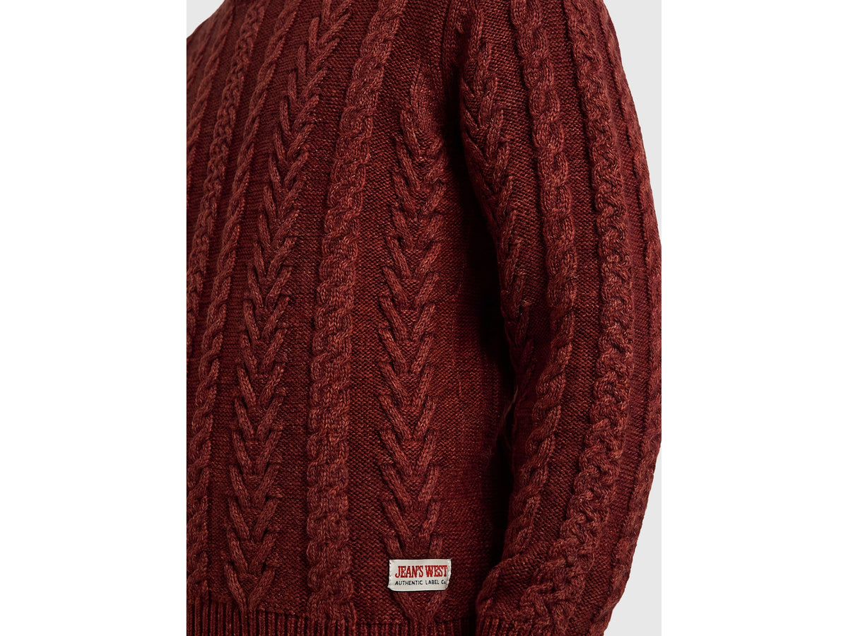 Maglione a trecce 100% lana