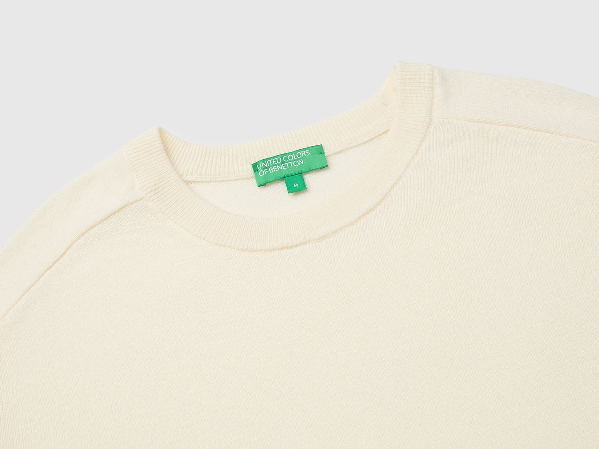 Maglia girocollo in misto cashmere
