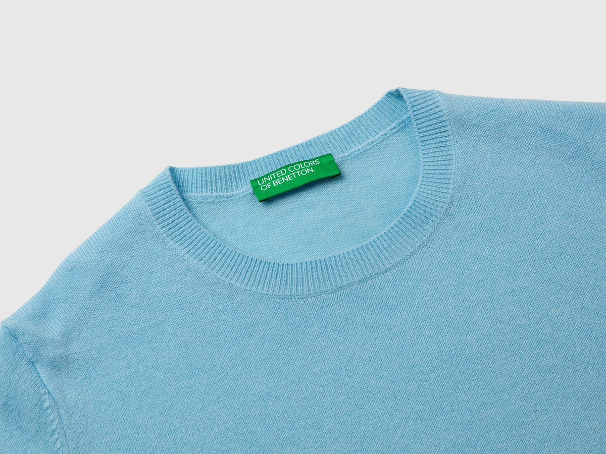 Maglia girocollo carta da zucchero in pura lana Merino