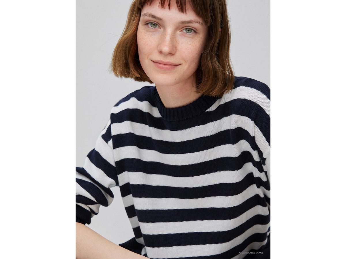 Maglione a righe in cotone tricot