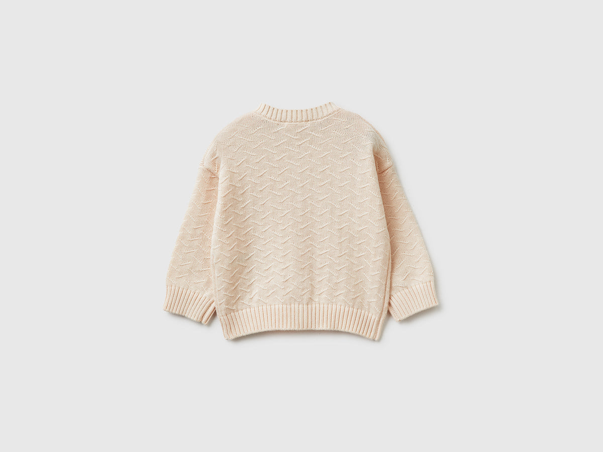 Cardigan girocollo in cotone bio