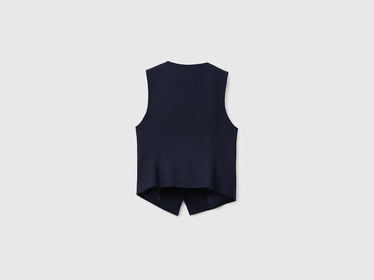 Gilet girocollo con bottoni