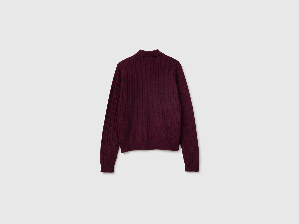 Maglia a polo con trecce