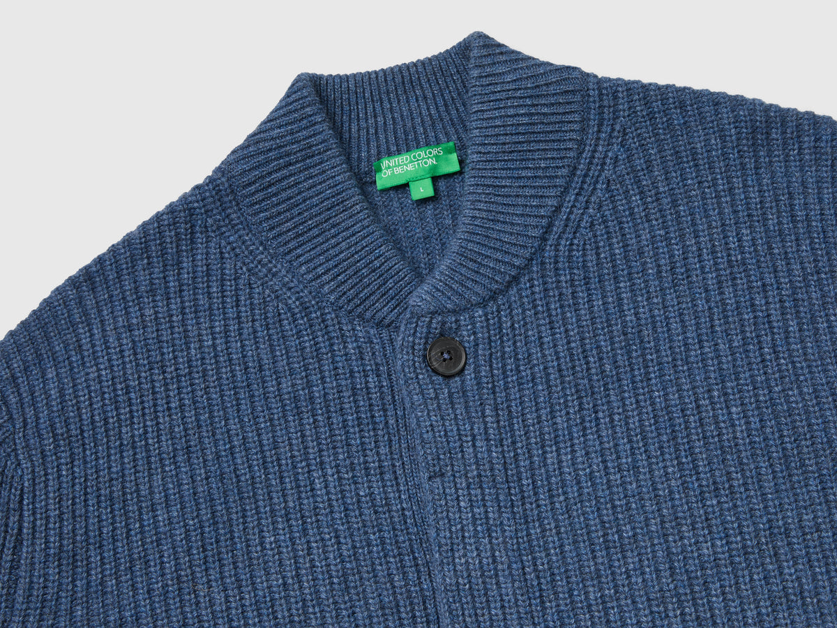 Bomber in maglia di misto lana