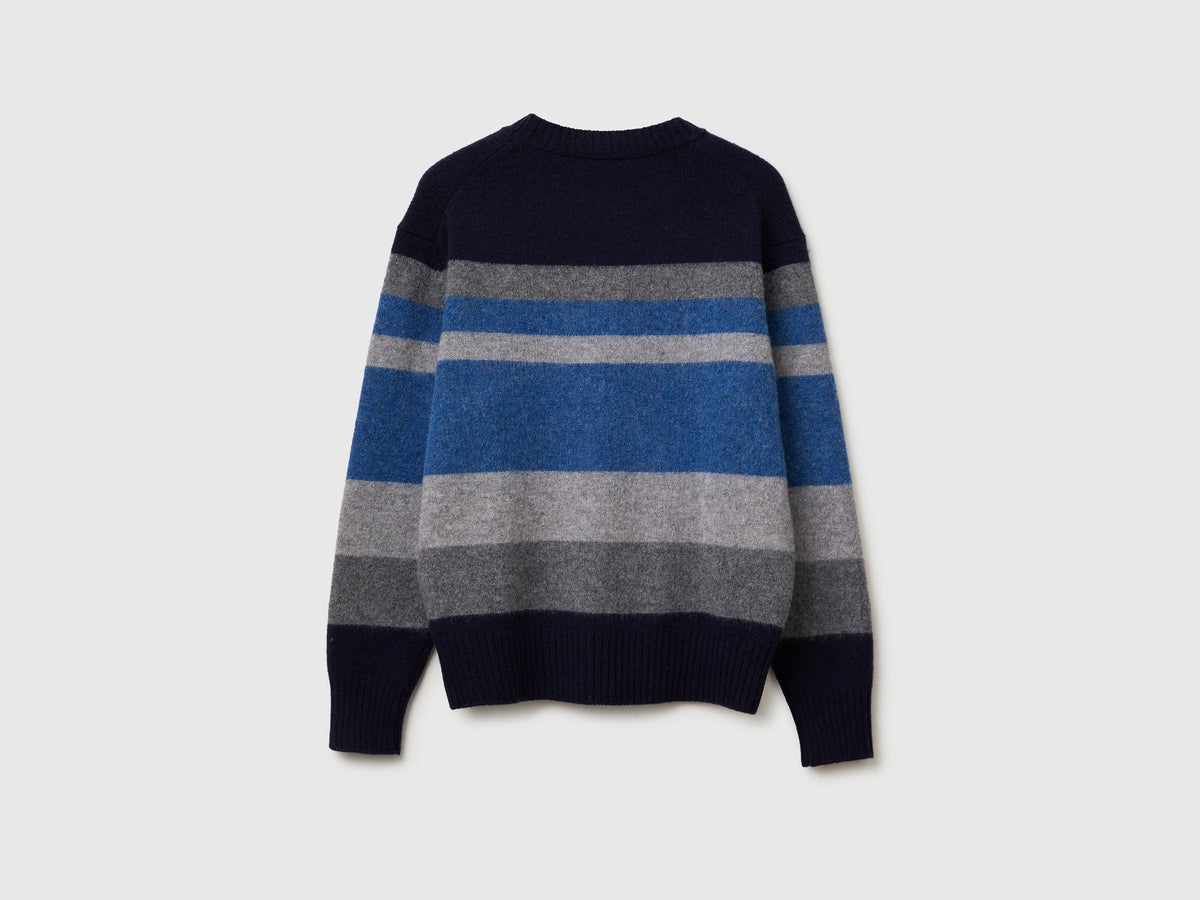 Maglia a righe in lana Shetland